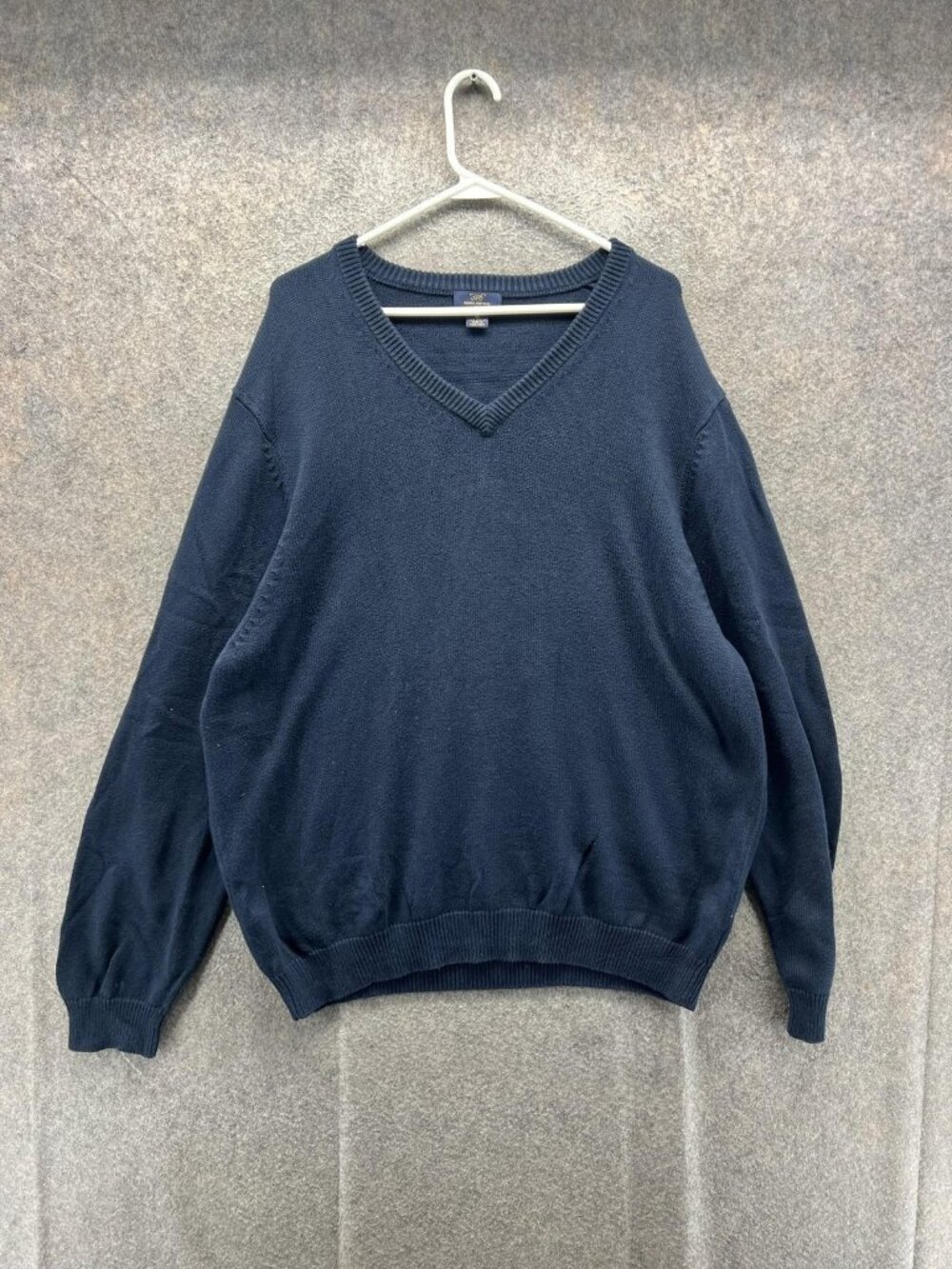 Brooks Brothers Sweater Men Extra Large Blue V Neck Pullover Supima Cotton XL